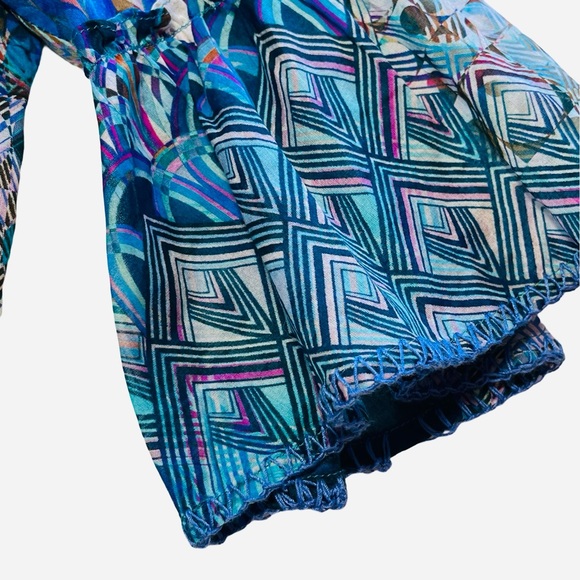 Johnny Was Button Down Boho Bell Sleeve Top - Picture 9 of 13